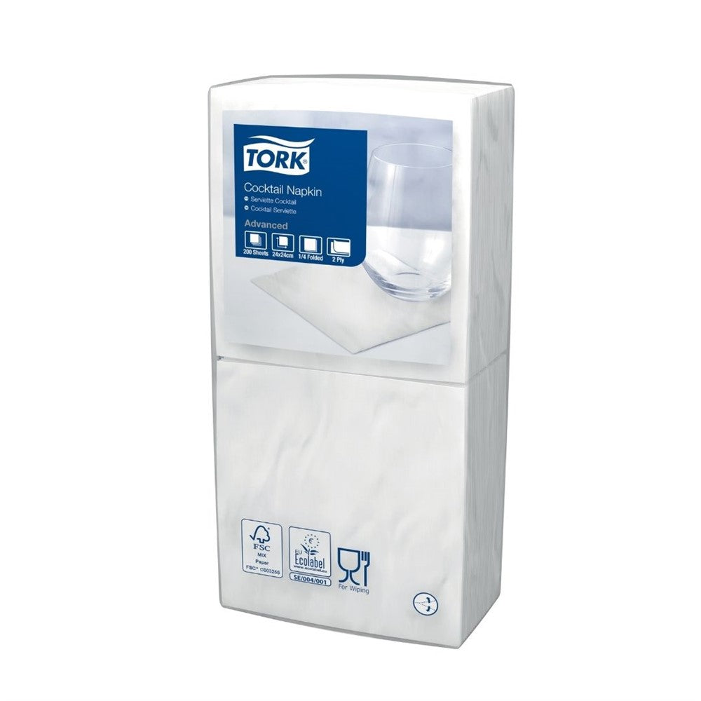 Servett 24cm 2-lag Tork vit 2400st/fp