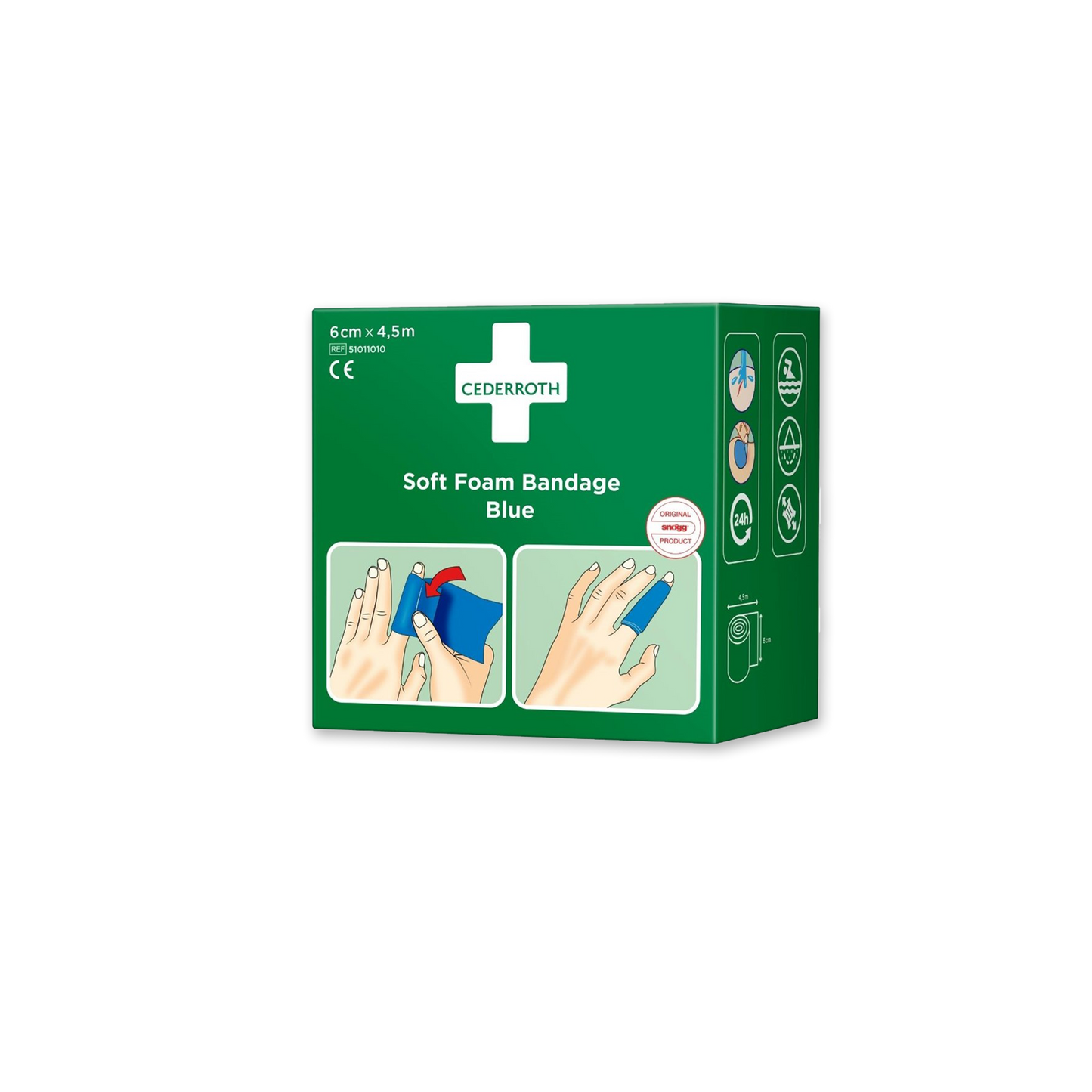 Plåster/bandage Soft Foam 6cmx4,5m blå