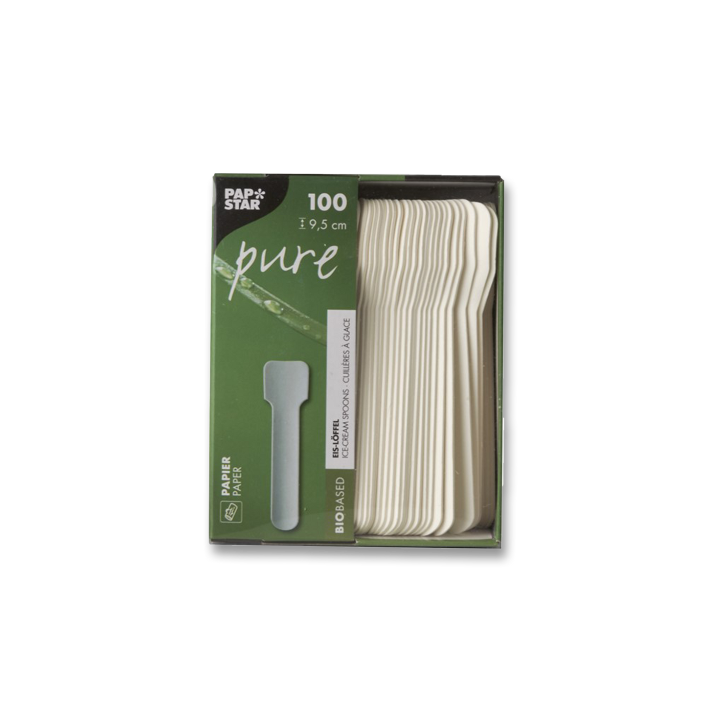 Glassked engångs papper Pure 9,5cm vit 100st/infp