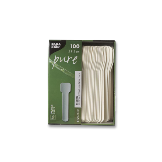 Glassked engångs papper Pure 9,5cm vit 100st/infp