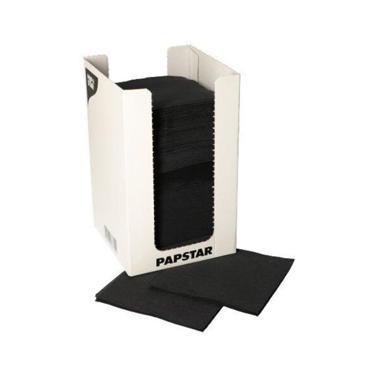 Barservett i disp 20x20cm 1/4-delsvikt svart 14x100st/fp