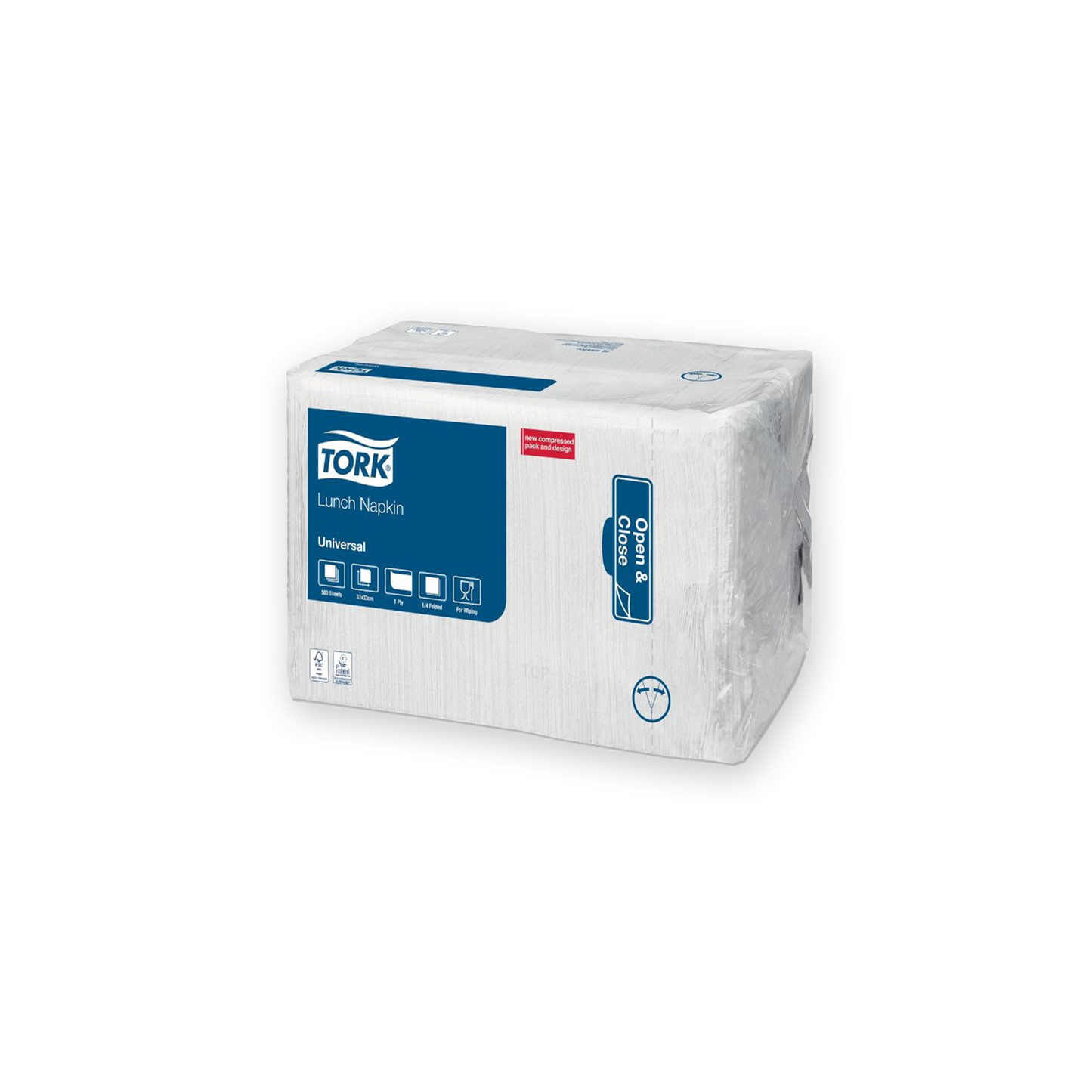 Servett 33cm 1-lag Tork vit 4000st/fp