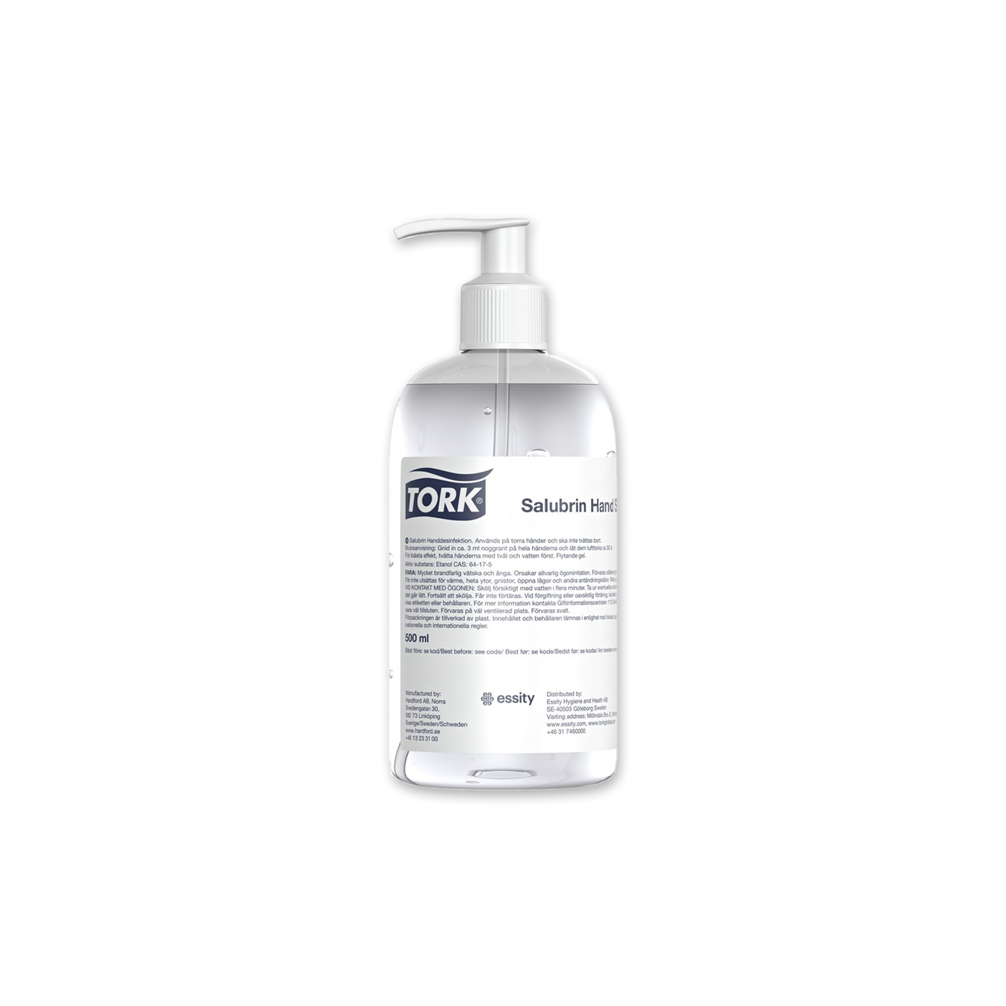 Handdesinfektion m pump Tork Salubrin Gel 500ml 8 st/fp