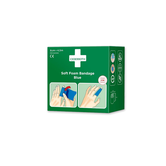 Plåster/bandage Soft Foam 6cmx4,5m blå